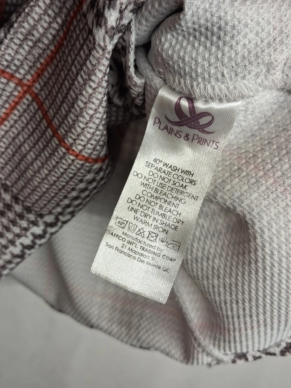 PLAINS & PRINTS Plaid Vest Jacket Sleeveless Belted Houndstooth Gray White 6